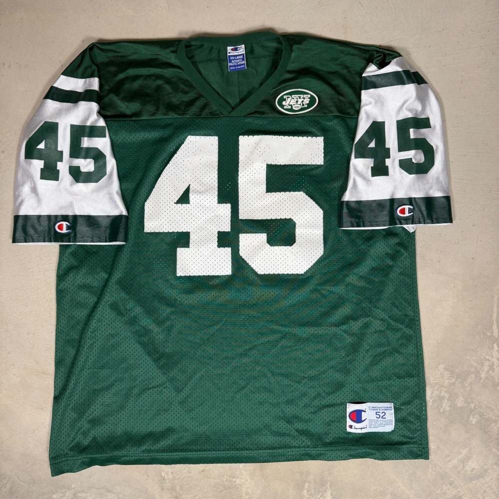 Champion New York Jets Nikolaus 45 Football Jersey Mens XXL Green Vintage 90s